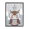 Be Wise Quote Loveable Owl Snowy Mountains view 1
