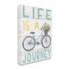 Stupell Industries Life's A Journey Blue Bicycle Flower Basket view 1