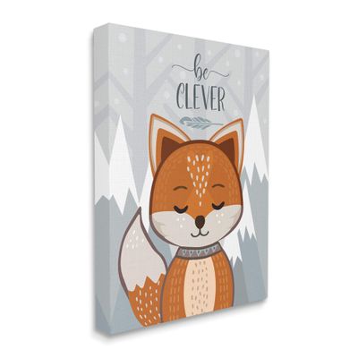 Stupell Industries Be Clever Phrase Cute Fox Mountain Forest