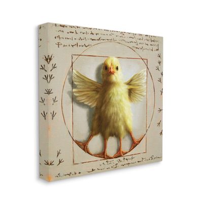 Stupell Industries Vitruvian Chick Baby Farm Chicken Animal Humor