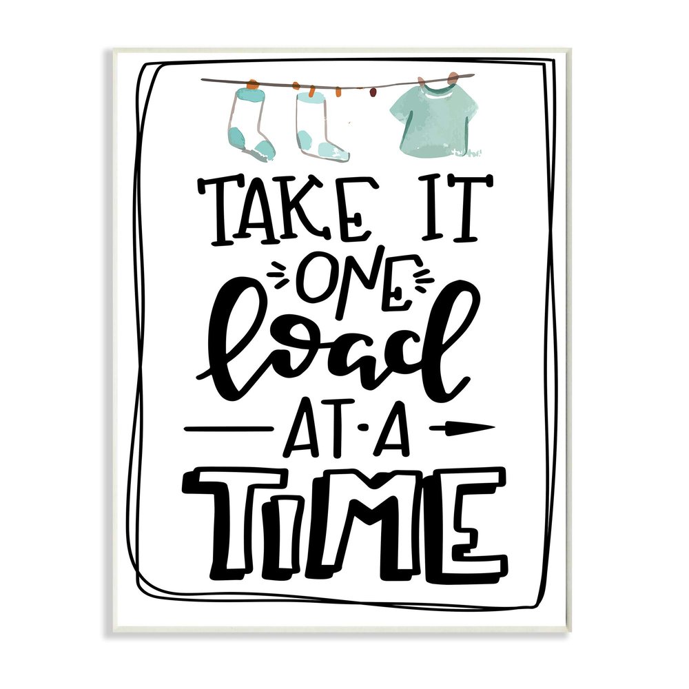 Stupell Industries One Load at A Time Laundry Humor Clothesline