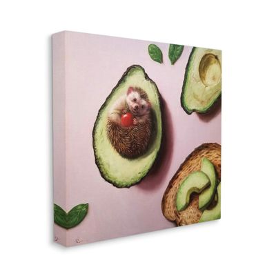 Stupell Industries Adorable Hedgehog Resting in Avocado