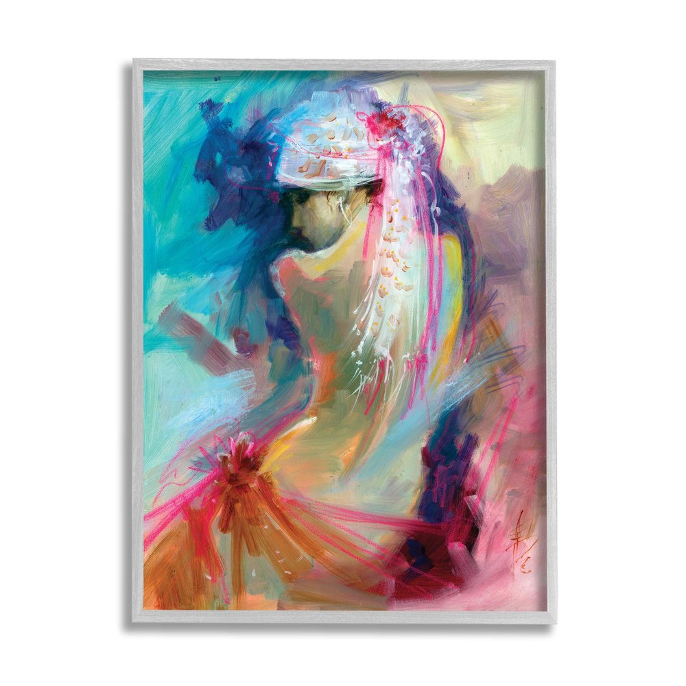 Stupell Industries Colorful Abstract Nude Female Portrait Back