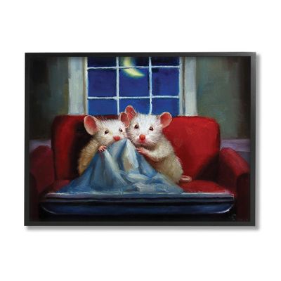 House Mice Snuggling Under Blanket Watching TV