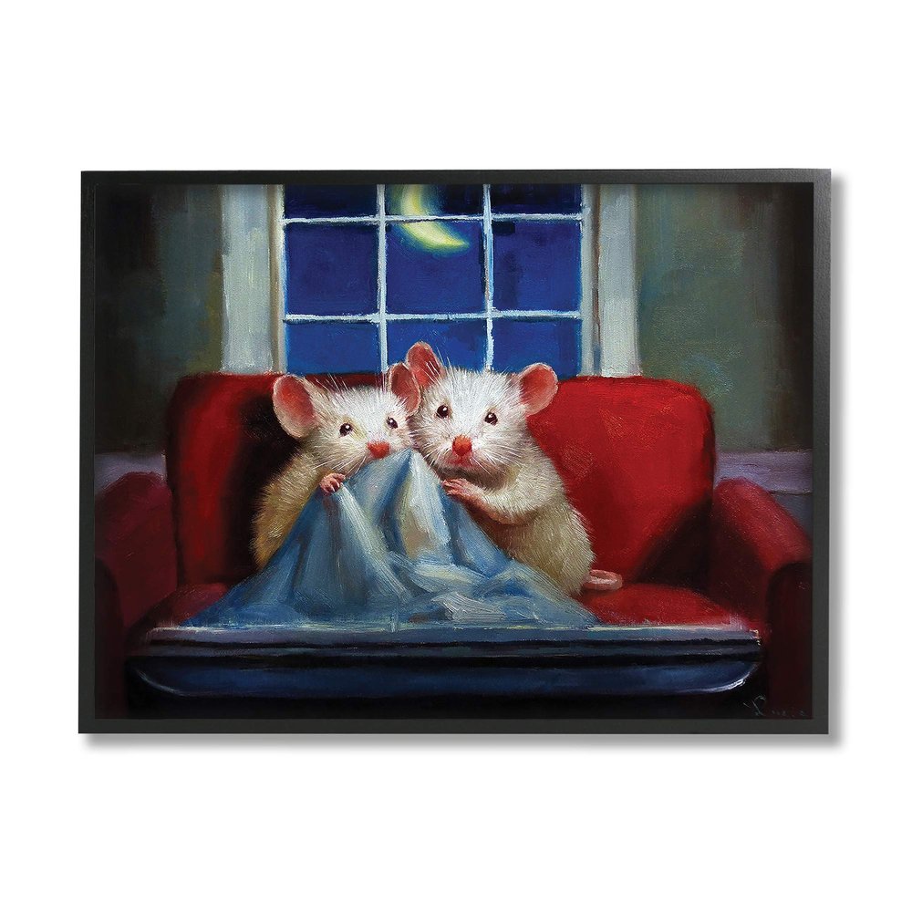 House Mice Snuggling Under Blanket Watching TV