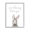 Stupell Industries Somebunny Loves You Quote Grey Rabbit Animal Pun view 1