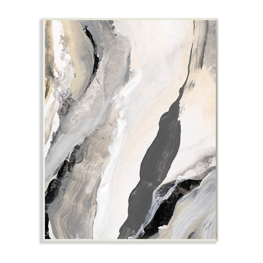 Stupell Industries Paint Stroke Movement Abstraction Grey Beige