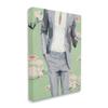 Stupell Industries Men's Fashion Business Suit Over Pink Flowers