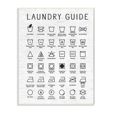 Stupell Industries Laundry Guide Simple Shapes Diagram Distressed Pattern