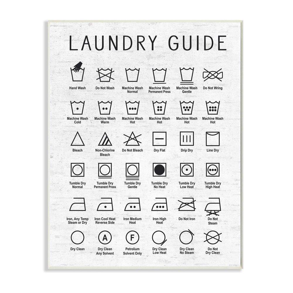 Stupell Industries Laundry Guide Simple Shapes Diagram Distressed Pattern