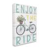 Stupell Industries Enjoy The Ride Phrase Flower Basket Bicycle view 1