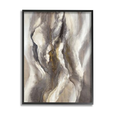 Stupell Industries Flowing Cloudy Grey Abstraction Dark Shadows Yellow Highlights