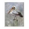 Stupell Industries Pelican Resting on Wooden Pillar Soft Grey view 1