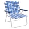 Rio Brands High-Back Folding Web Lawn Chair, Blue/White view 1