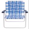 Rio Brands High-Back Folding Web Lawn Chair, Blue/White view 3