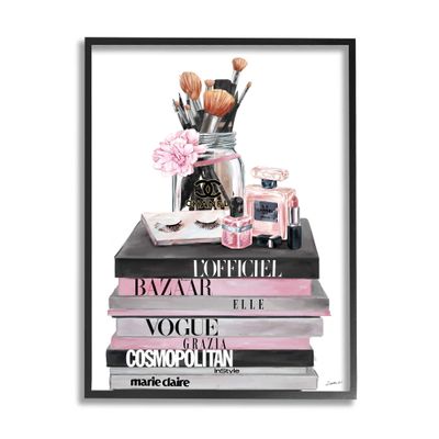 Stupell Industries Fashion Accessories Glam Magazine Book Stack