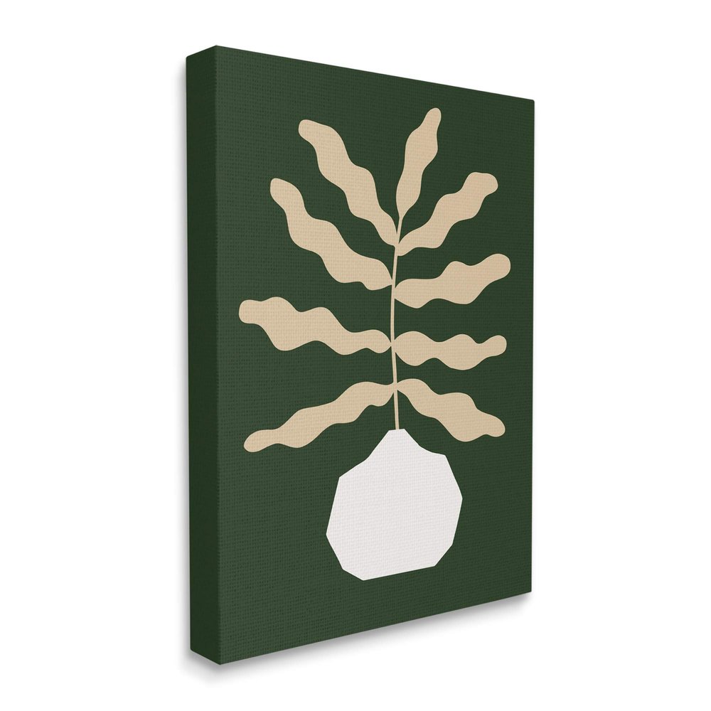 Stupell Industries Minimal Potted Plant Yellow Foliage Over Green