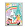 Stupell Industries Poodle Driving Moped Bonjour Eifel Tower view 1