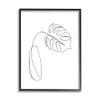 Stupell Industries Minimal Monstera Plant Single Line Drawing, Designed by Patricia Pinto Black Framed Wall Art, 16 x 20 view 1