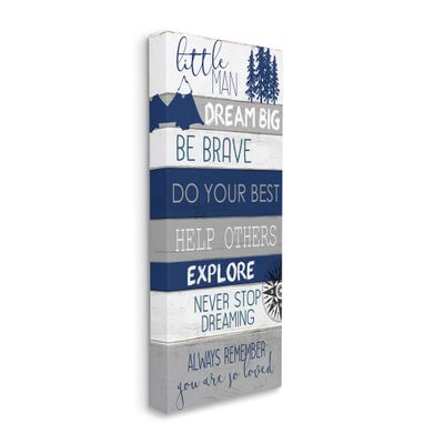 Stupell Industries Little Man Dream Big Phrase Compass Mountains Trees