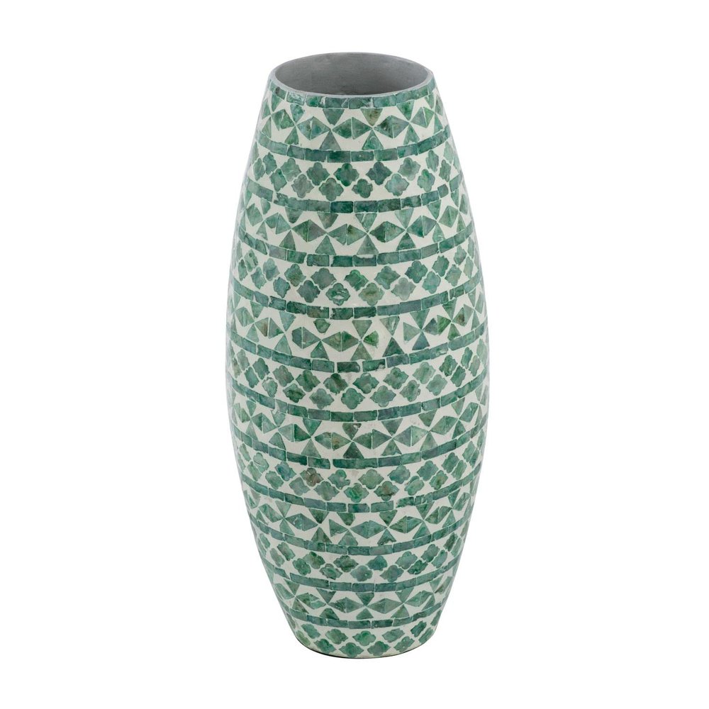 A&B Home Round Tall Capiz Vase - 8" Dia. x 20" - Green