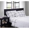 TRULY SOFT Printed Windowpane White and Charcoal Grey Polyester 4-Piece King Sheet Set, Geometric Themed, for Men and Women, Oeko-TEX Certified Confidence view 1