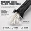 YUZENET Braided Polyester Arborist Rope (3/8 inch X 100 feet) High Strength Bull Rope for Tree Work Truck Securing Camping Swing, Black view 3