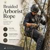 YUZENET Braided Polyester Arborist Rope (3/8 inch X 100 feet) High Strength Bull Rope for Tree Work Truck Securing Camping Swing, Black view 4