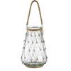 A&B Home Teardrop Vase with Handle - 8.5" Dia. x 12.5" - Clear,Black view 1