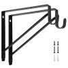 Kunzye 2 Pack Heavy Duty Closet Shelf & Rod Brackets, Black Steel, Wall Mount, Clothes Hanger Pole Support, Closet Shelves Bracket with Rod Shelving Support view 1