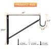 Kunzye 2 Pack Heavy Duty Closet Shelf & Rod Brackets, Black Steel, Wall Mount, Clothes Hanger Pole Support, Closet Shelves Bracket with Rod Shelving Support view 2