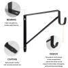 Kunzye 2 Pack Heavy Duty Closet Shelf & Rod Brackets, Black Steel, Wall Mount, Clothes Hanger Pole Support, Closet Shelves Bracket with Rod Shelving Support view 3