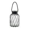 A&B Home Glass Vase with Handle - 8.5" Dia. x 15" - Clear,Black view 1