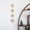 5.31" Sacred Geometry Wall Art 4 PCS Set, (Sacred Lotus, Hamsa Hand, Soul Star, Union Sun Moon) Crystal Grid Meditation Chakra Wooden Wall Art Yoga Decor Spiritual Gifts view 2
