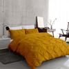 Royal Sheet 600 Thread Count 3 Piece Pinch Pleated Duvet Cover Set with Zipper Closure and Corner Ties - 100% Egyptian Cotton - Full/Full XL/Queen 88" X 88" Gold Solid view 1