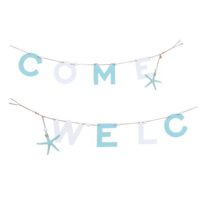1pc Pendant Mediterranean Style Decoration Wall Letter First Day of School Banner Nautical Ornaments Wall Pendant Home Decorations Welcome Pendant Wooden School Flag Baby