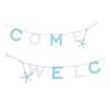 1pc Pendant Mediterranean Style Decoration Wall Letter First Day of School Banner Nautical Ornaments Wall Pendant Home Decorations Welcome Pendant Wooden School Flag Baby view 1