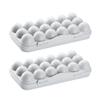 Cabilock 2pcs Egg Storage Box Refrigerator,18 Grid Deviled Egg Tray Storage Container Organizer,Stackable Plastic Holder with Lid,Space-Saving Portable Carriage Container for Refrigerator Kichen view 1