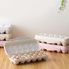 Cabilock 2pcs Egg Storage Box Refrigerator,18 Grid Deviled Egg Tray Storage Container Organizer,Stackable Plastic Holder with Lid,Space-Saving Portable Carriage Container for Refrigerator Kichen view 3