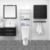 J&V TEXTILES 3-Shelf Bathroom Organizer Over The Toilet, Bathroom Spacesaver (White)* view 1