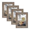 Alkerman 5x7 Picture Frames Rustic Distressed Gray Wood Pattern High Definition Glass for Table Top Display and Wall Mounting Photo FramePack of 4 view 1