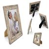 Alkerman 5x7 Picture Frames Rustic Distressed Gray Wood Pattern High Definition Glass for Table Top Display and Wall Mounting Photo FramePack of 4 view 3