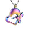 QJZM Pet Memorial Jewelry of Hummingbird Cremation Necklace for Ashes Stainless Steel Keepsake Pendant for Women Men-Rose Gold_Pendant only view 1