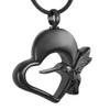 QJZM Pet Memorial Jewelry of Hummingbird Cremation Necklace for Ashes Stainless Steel Keepsake Pendant for Women Men-Rose Gold_Pendant only view 2