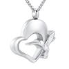 QJZM Pet Memorial Jewelry of Hummingbird Cremation Necklace for Ashes Stainless Steel Keepsake Pendant for Women Men-Rose Gold_Pendant only view 3