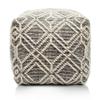 Loominaire Handmade Addo Wool, Cotton Natural Fiber Easy Maintenance Pouf/Footstool for Living Room Bed Room Family Room (16"x16"x16") view 1