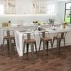 Aklaus Metal Farmhouse Swivel Bar Stools Set of 4, 24'' High, Rusty Finish, Square Shape, Kitchen Island Stools, 330lbs Capacity, Easy Assembly view 1
