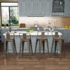 Aklaus Metal Farmhouse Swivel Bar Stools Set of 4, 24'' High, Rusty Finish, Square Shape, Kitchen Island Stools, 330lbs Capacity, Easy Assembly view 3