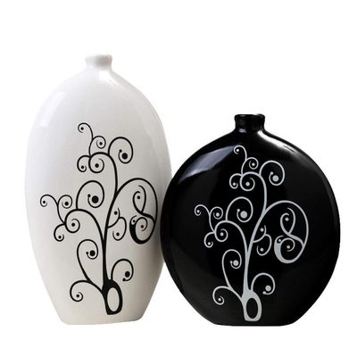 Ceramics statue Resin Black and white simple TV cabinet wine cabinet decoration decoration home living room decoration ceramic vase flower soft decoration