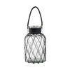 A&B Home Glass Vase with Handle - 7" Dia. x 12" - Clear,Black view 1